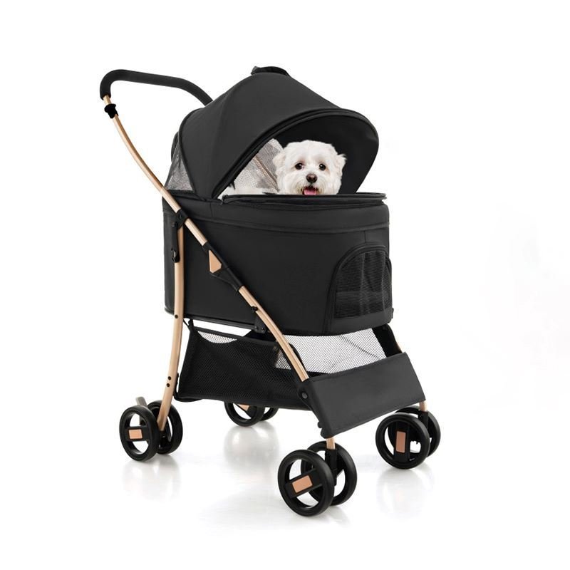 Foldable 3-In-1 Pet Stroller with Removable Seat Carrier Foldable 3-In-1 Pet Stroller with Removable Seat Carrier