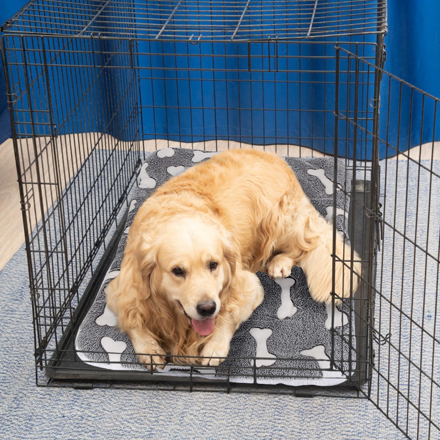 Dog Bed Mat Comfortable Flannel Dog Crate Pad Reversible Cushion Carpet Machine Washable Pet Bed Liner with Bone Patterns Dog Bed Mat Comfortable Flannel Dog Crate Pad Reversible Cushion Carpet Machine Washable Pet Bed Liner with Bone Patterns